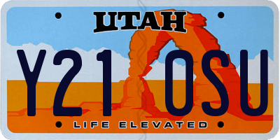 UT license plate Y210SU