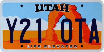 UT license plate Y210TA