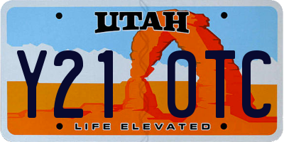 UT license plate Y210TC