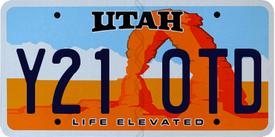 UT license plate Y210TD