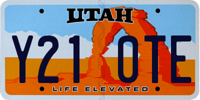 UT license plate Y210TE