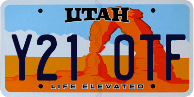UT license plate Y210TF