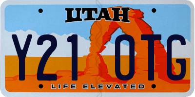 UT license plate Y210TG