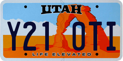 UT license plate Y210TI