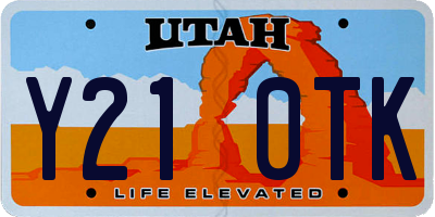 UT license plate Y210TK