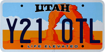 UT license plate Y210TL