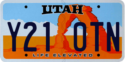 UT license plate Y210TN