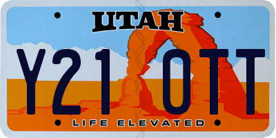 UT license plate Y210TT