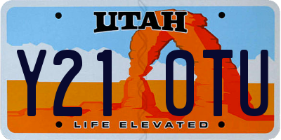 UT license plate Y210TU