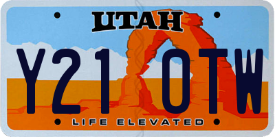 UT license plate Y210TW