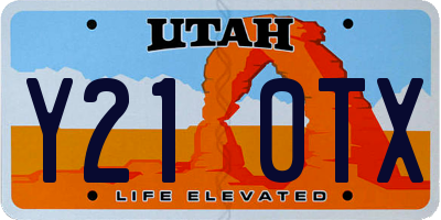 UT license plate Y210TX
