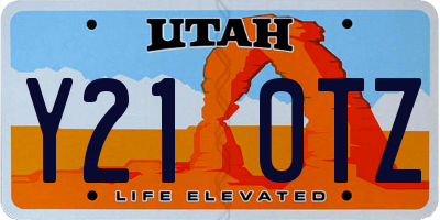 UT license plate Y210TZ