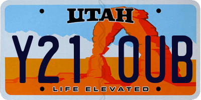 UT license plate Y210UB
