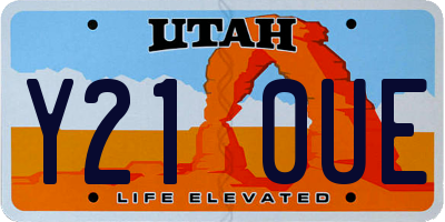 UT license plate Y210UE