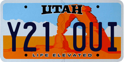 UT license plate Y210UI