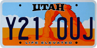 UT license plate Y210UJ