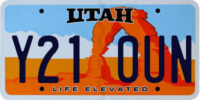 UT license plate Y210UN