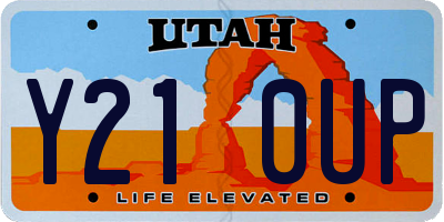 UT license plate Y210UP