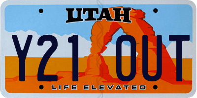 UT license plate Y210UT