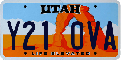 UT license plate Y210VA
