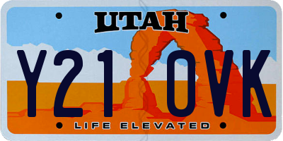 UT license plate Y210VK