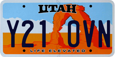 UT license plate Y210VN