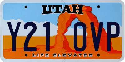 UT license plate Y210VP