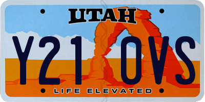 UT license plate Y210VS