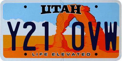 UT license plate Y210VW