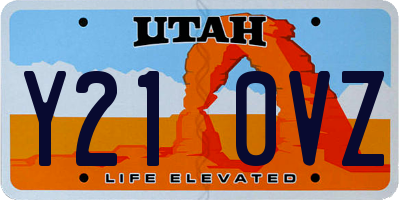 UT license plate Y210VZ