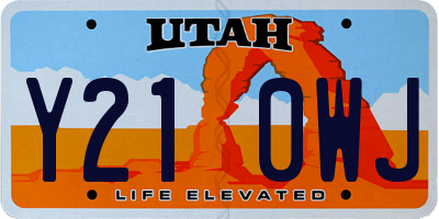 UT license plate Y210WJ