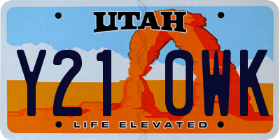 UT license plate Y210WK