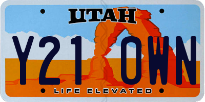 UT license plate Y210WN