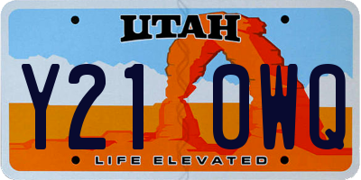 UT license plate Y210WQ