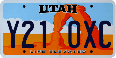 UT license plate Y210XC