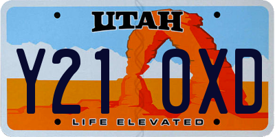 UT license plate Y210XD