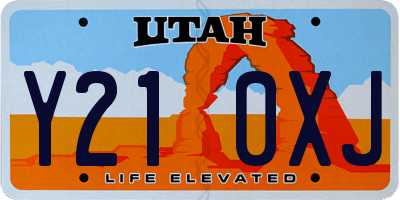 UT license plate Y210XJ