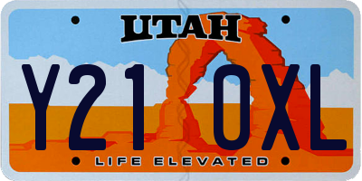UT license plate Y210XL