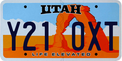 UT license plate Y210XT