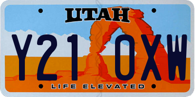 UT license plate Y210XW