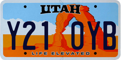 UT license plate Y210YB