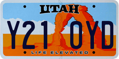 UT license plate Y210YD