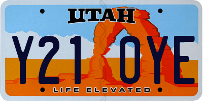 UT license plate Y210YE