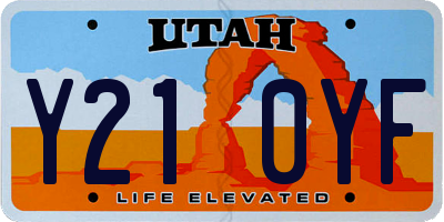 UT license plate Y210YF