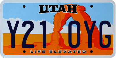 UT license plate Y210YG
