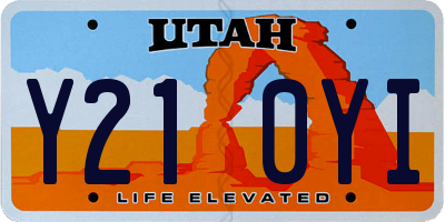 UT license plate Y210YI