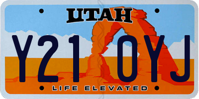 UT license plate Y210YJ