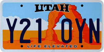 UT license plate Y210YN