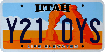UT license plate Y210YS