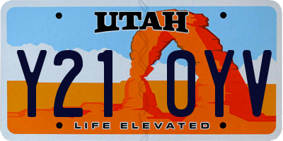 UT license plate Y210YV